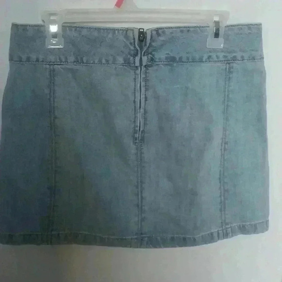 Free People Modern Femme Gray Stone Washed Stretch Denim Mini Skirt Size 10 - Picture 3 of 7